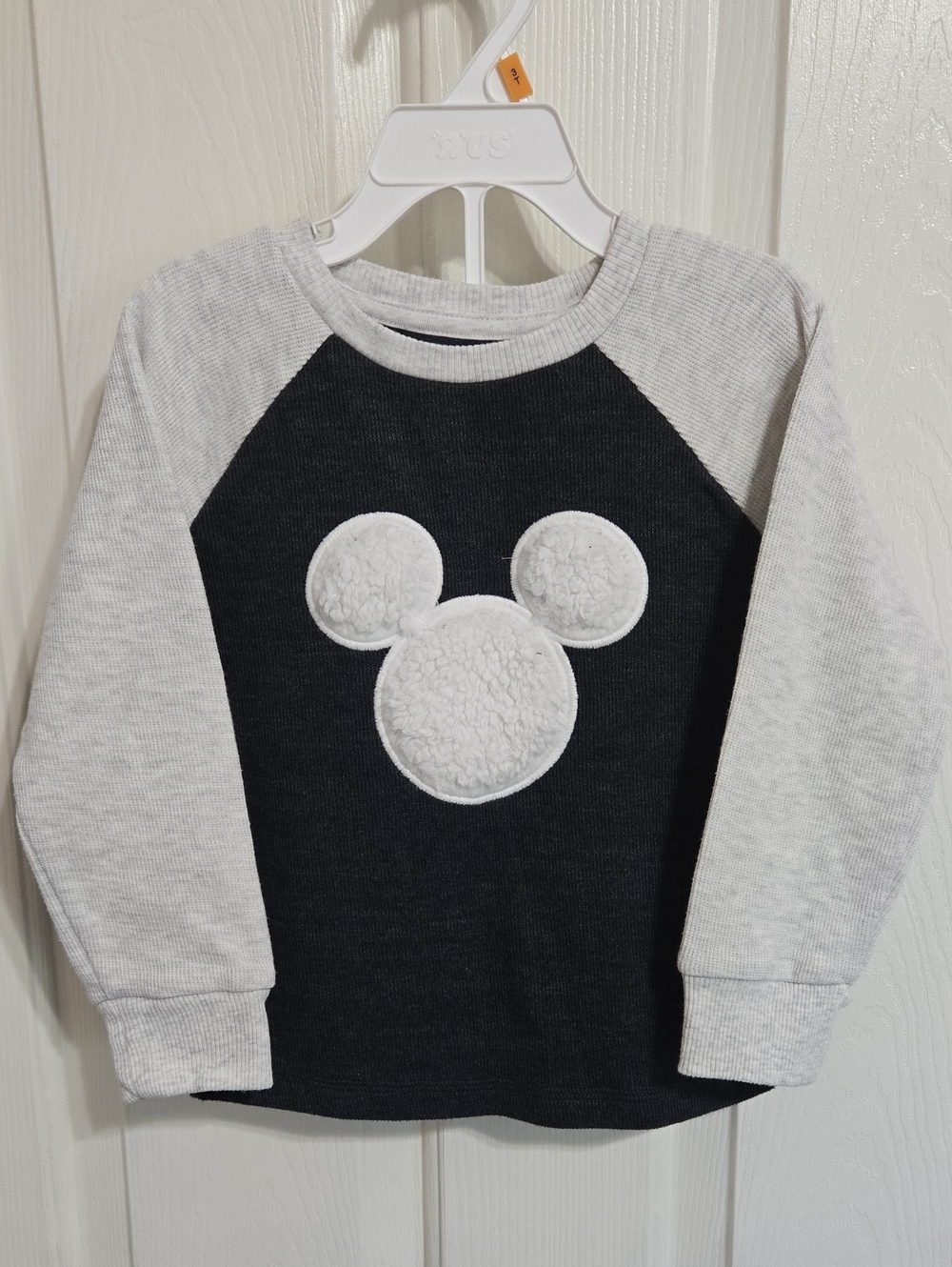Disney x jumping beans grey long sleeve with fleece mickey